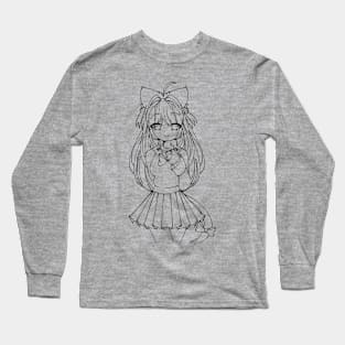 Chibi-girl-b&w Long Sleeve T-Shirt